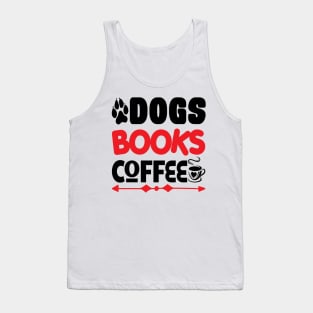 Dogs Books Coffee Cute Reader Bookworm Gifts 2024 Tank Top
